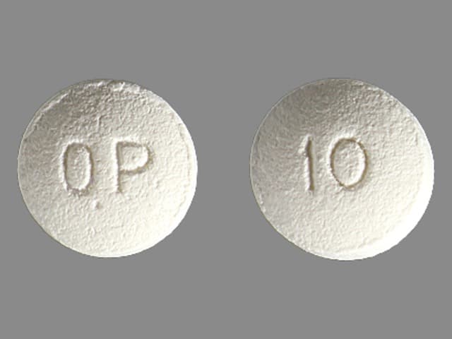 White OxyContin 10 mg ER