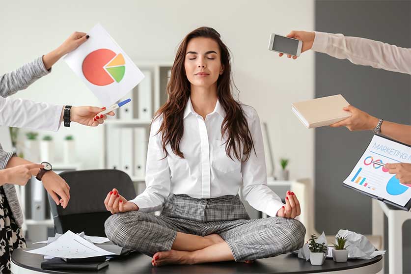 Woman Meditating To Relieve Stress-National Stress Awareness Month | The Impact Of Stress On Substance Use