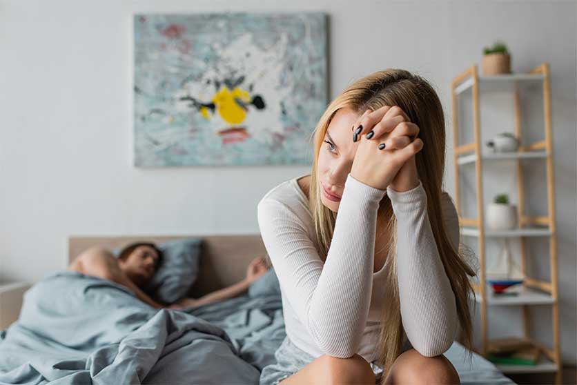 Woman Worried In Bed-The Sexual Side Effects Of Vyvanse