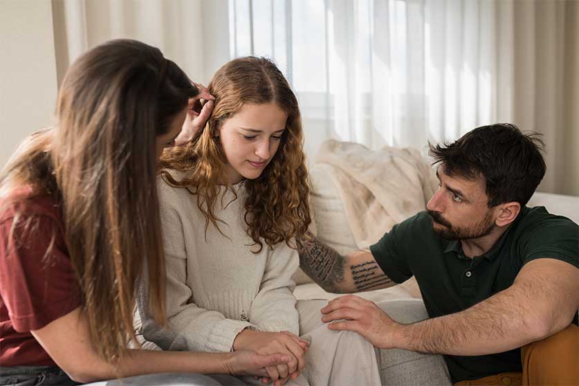 Parents Comforting Their Daughter-How To Tell Family & Friends That You Need To Go Rehab